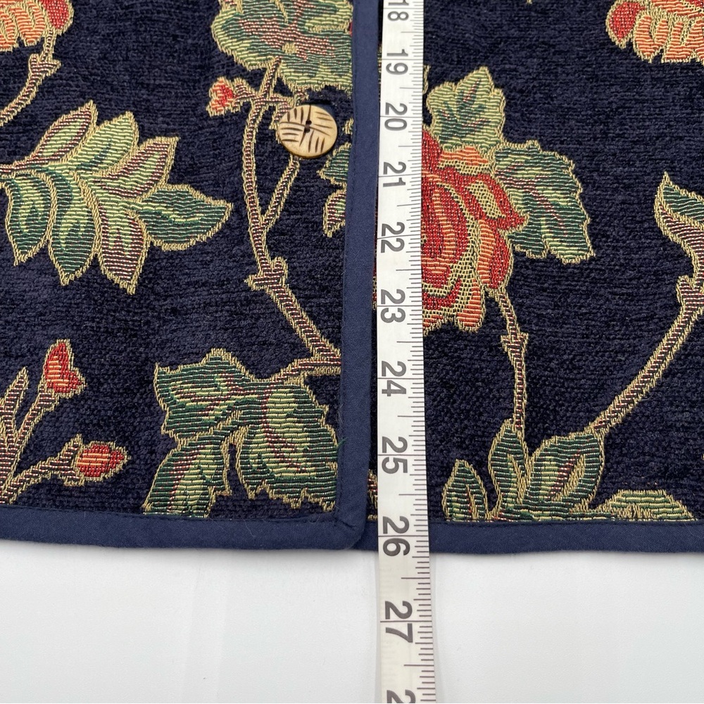 New Directions Floral Tapestry Jacket Artsy Boho Women's Size Large Floral Blue - Picture 12 of 12
